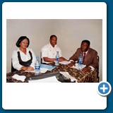 Mrs Leshi Olawunmi and Mr Magnus Obilor of Forestry Research Institute, Ibadan at a Seminar with Dr. Adebowale.